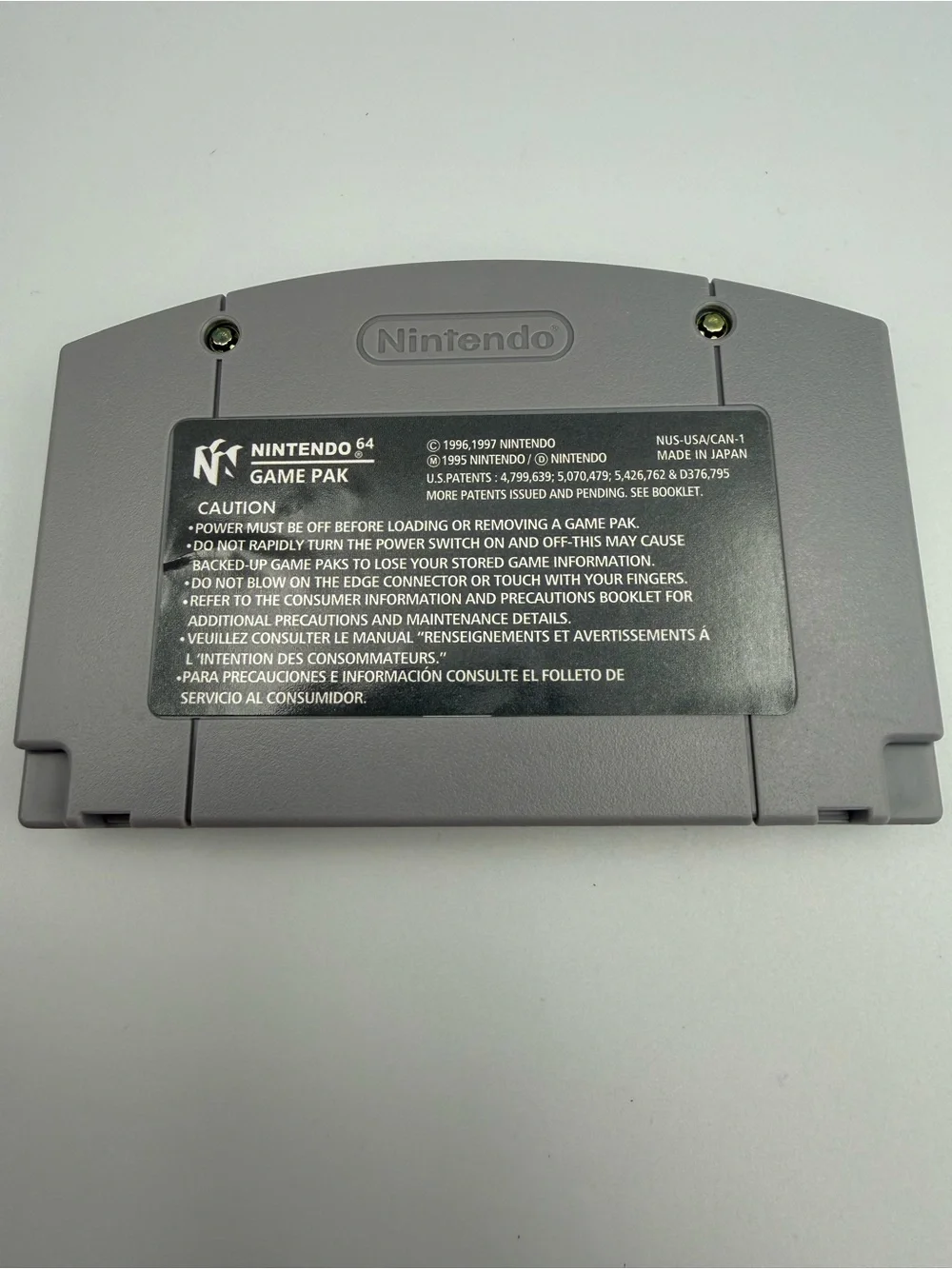 Nintendo Paper Mario N64 Cartridge - Gray Label with Yellow Artwork